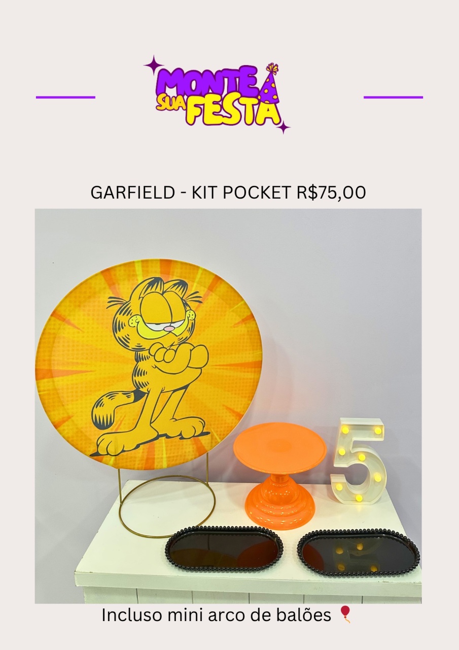 Garfield - Kit Pocket - Monte sua festa 