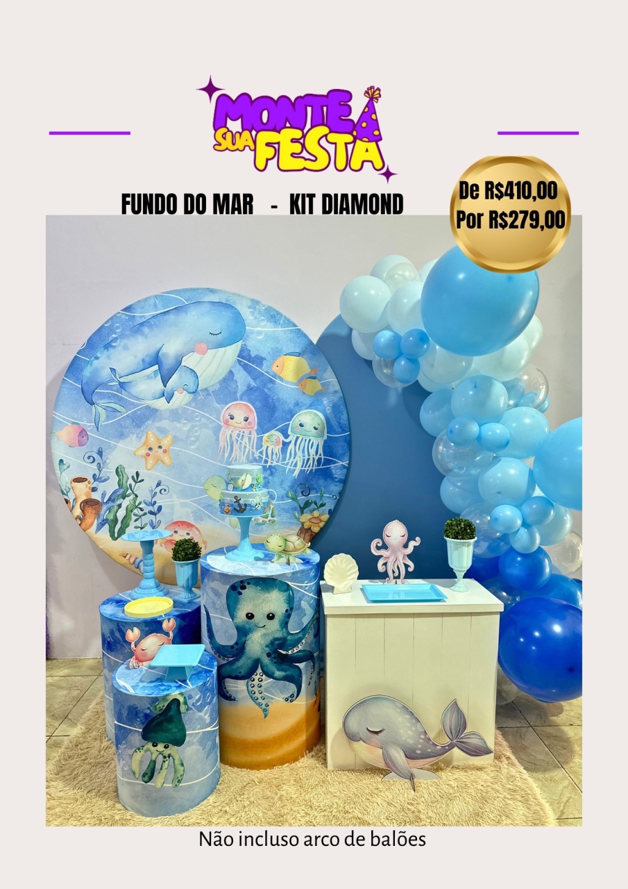 Fundo Do Mar Menino - Kit Diamond  - Monte sua festa 