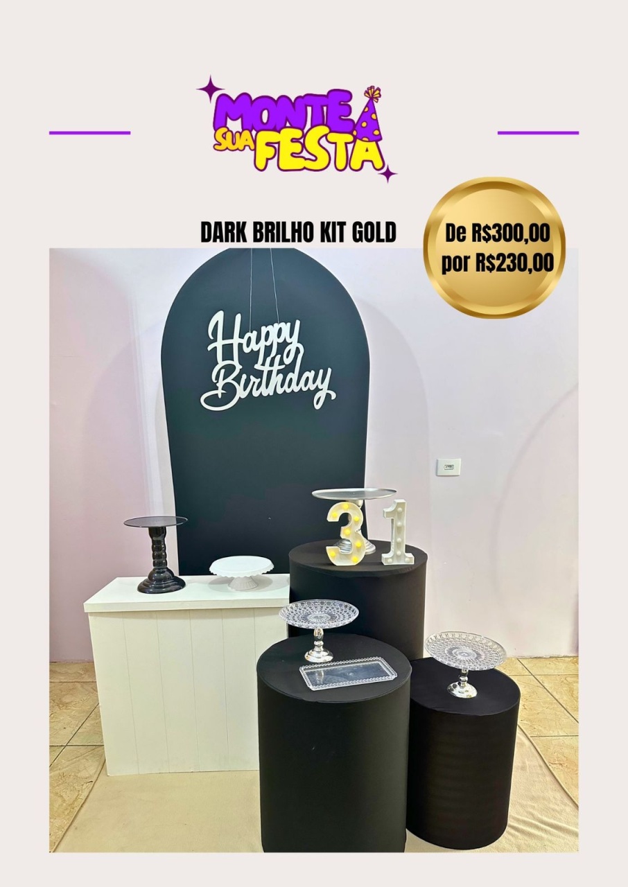 Dark Brilho Adulta - Kit Diamond - Monte sua festa 