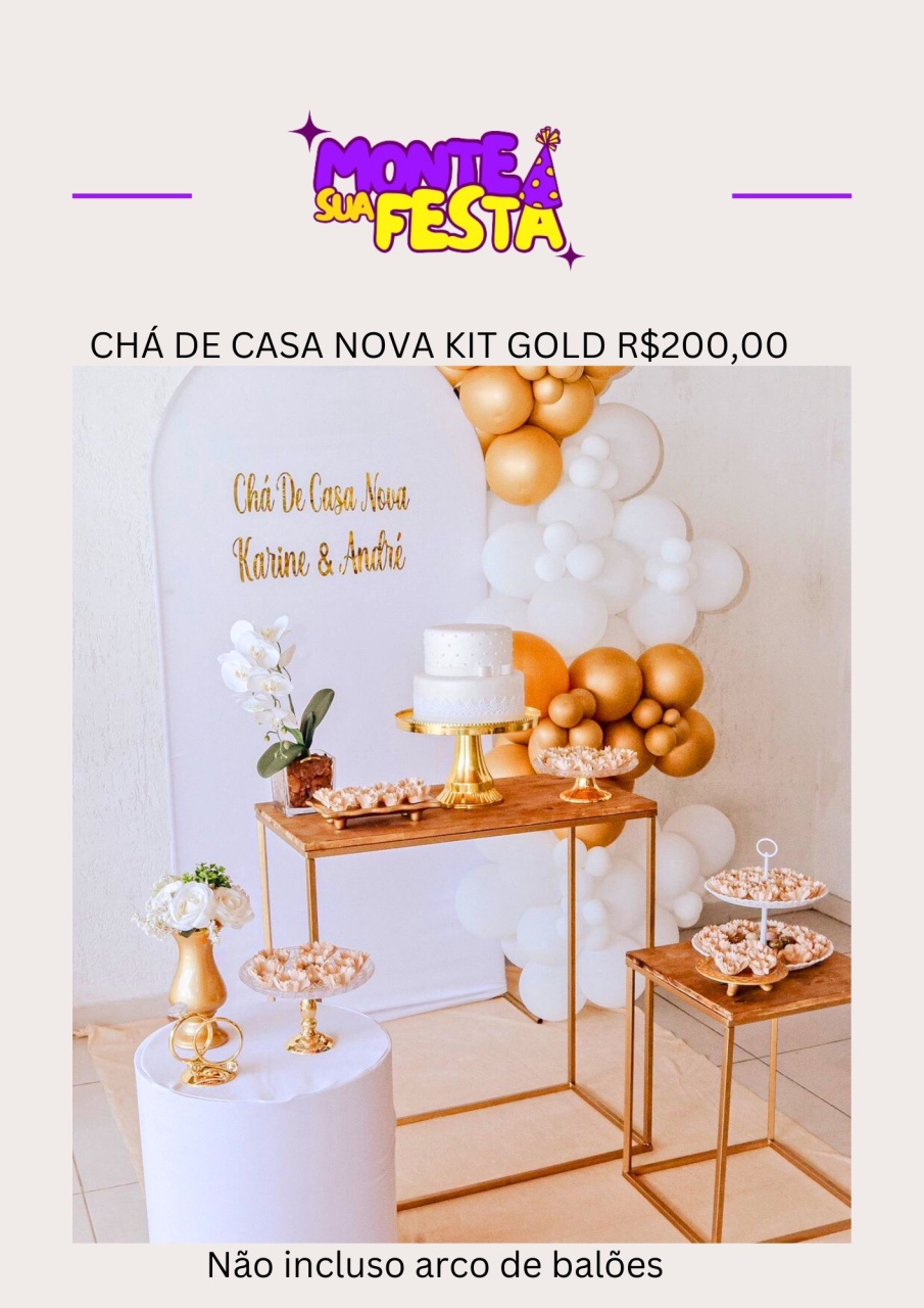 Chá de Casa Nova 4.0 - Kit Gold  - Monte sua festa 