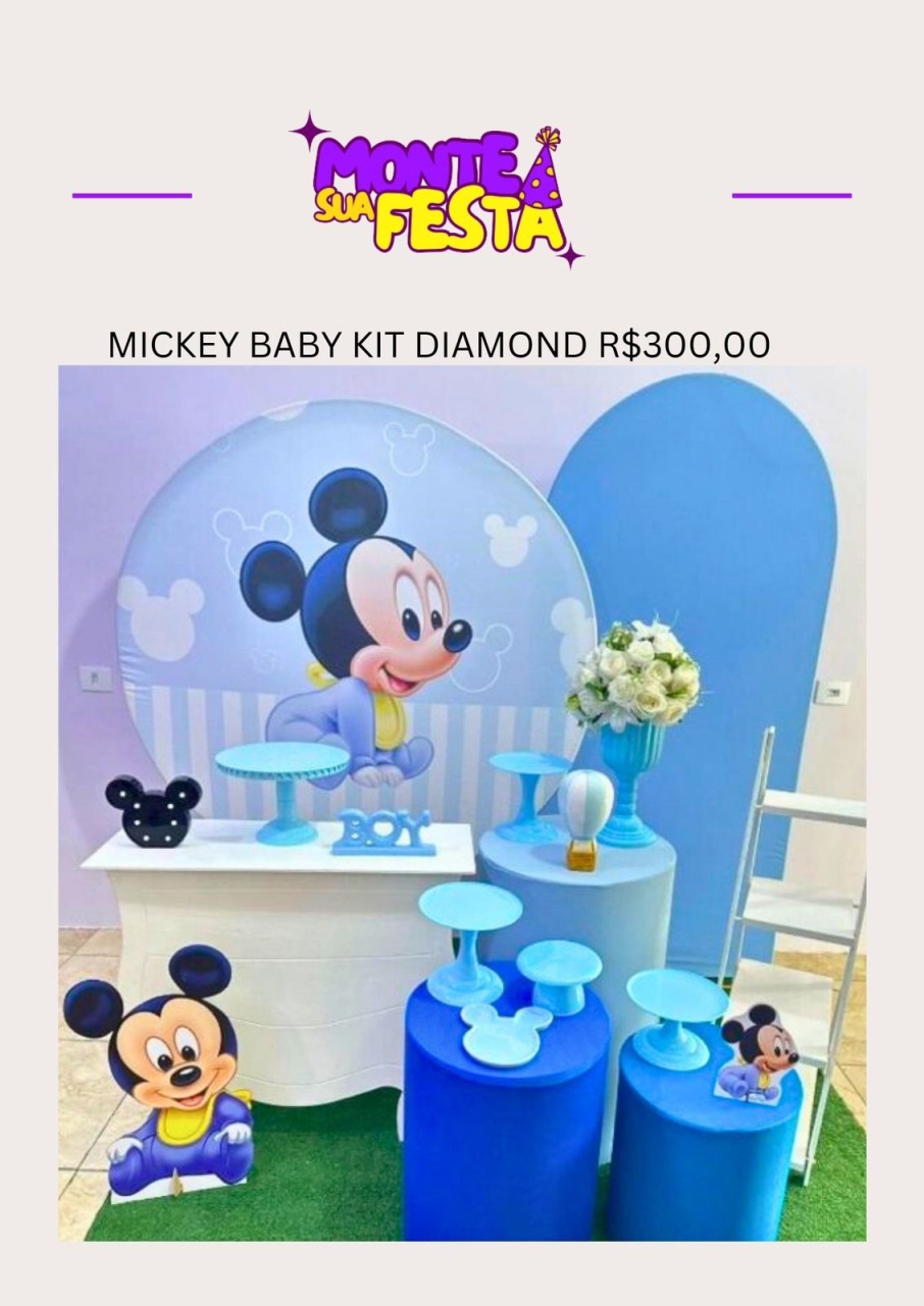 Mickey Baby - Kit Diamond - Monte sua festa 