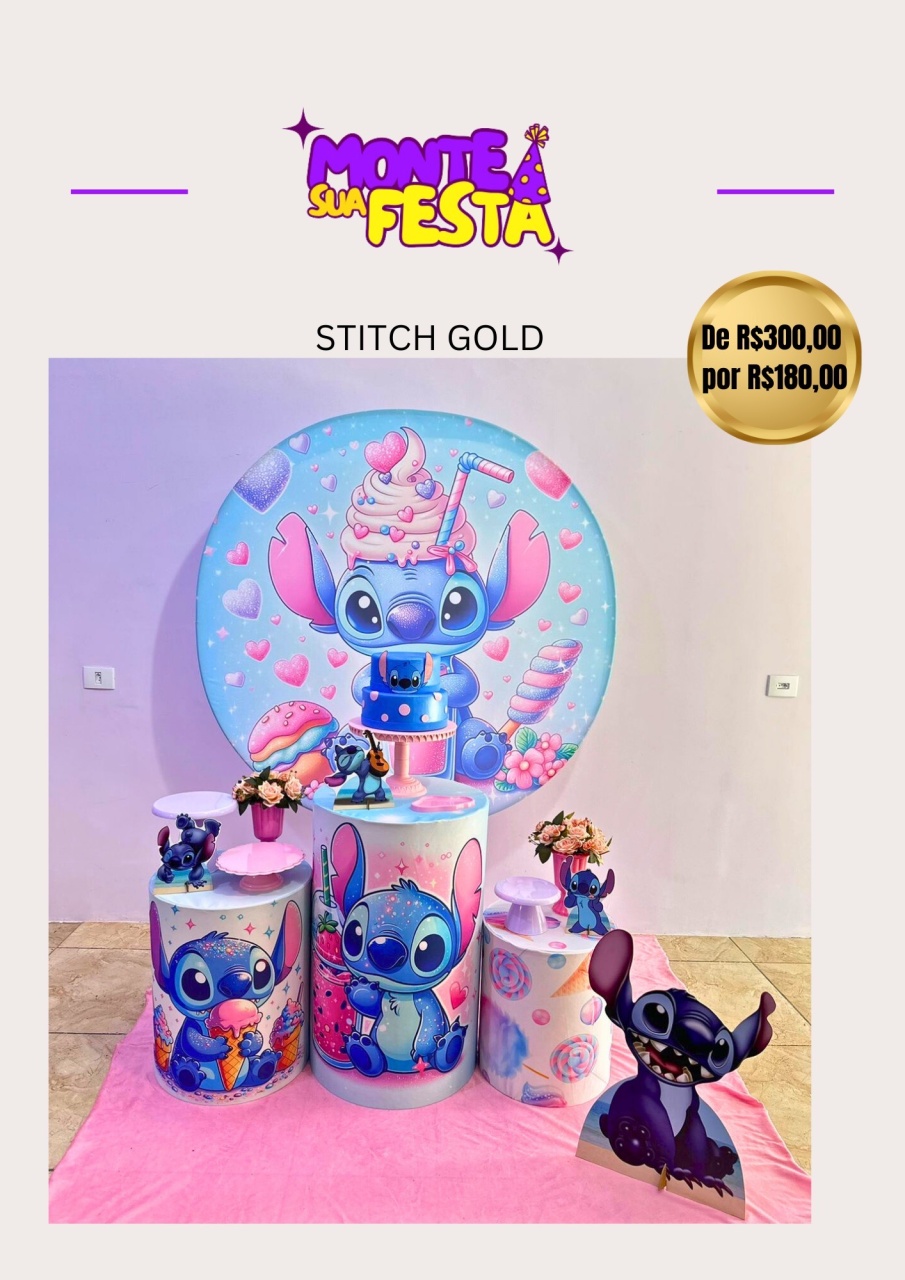 Stitch - Kit Gold  - Monte sua festa 