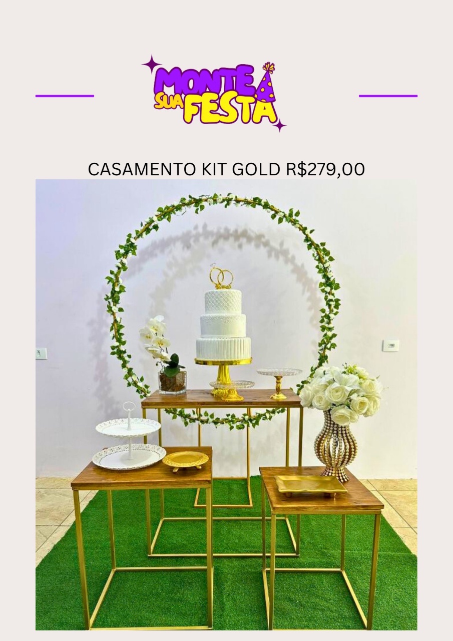 Casamento 3 - Kit Gold  - Monte sua festa 