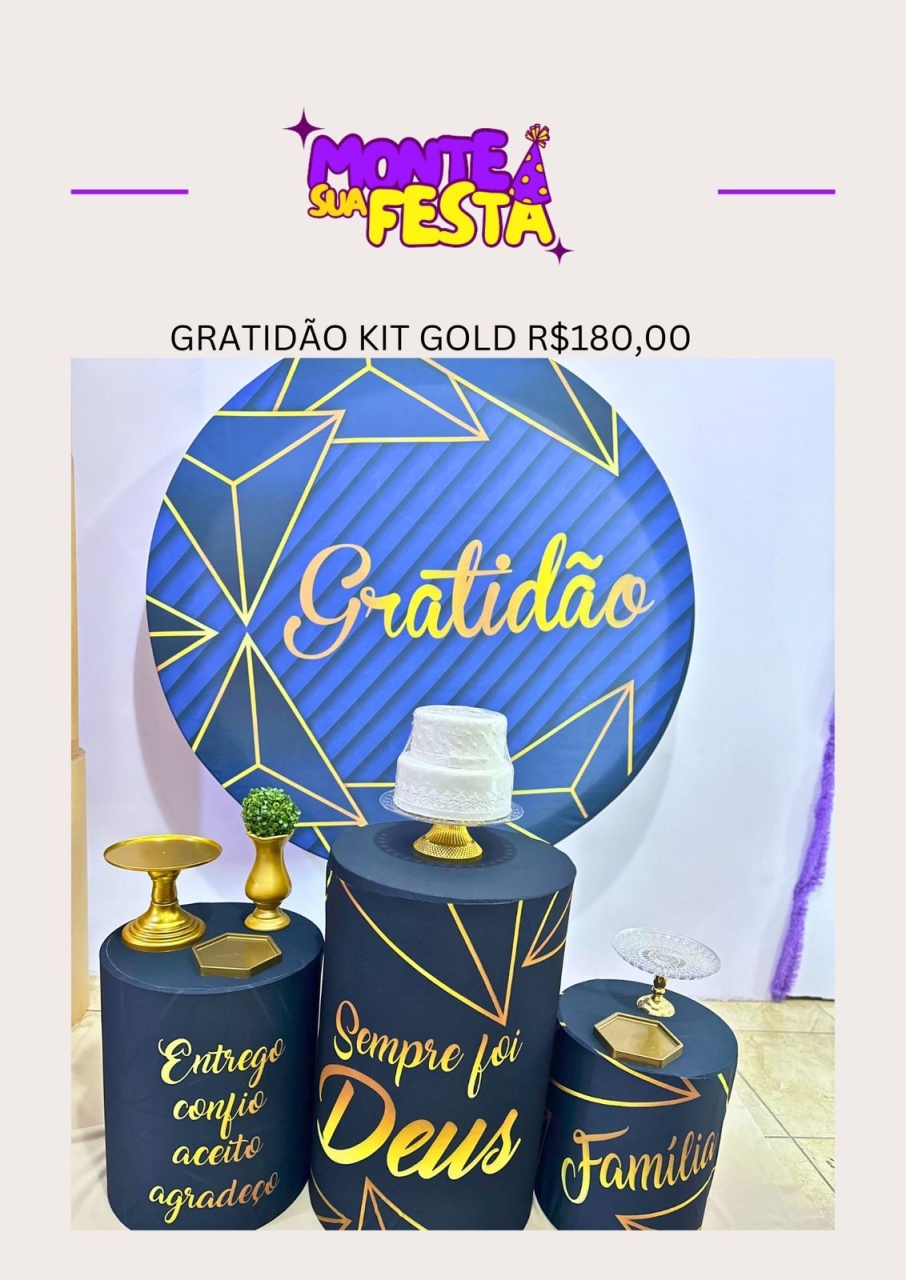 Gratidão - Kit Gold  - Monte sua festa 