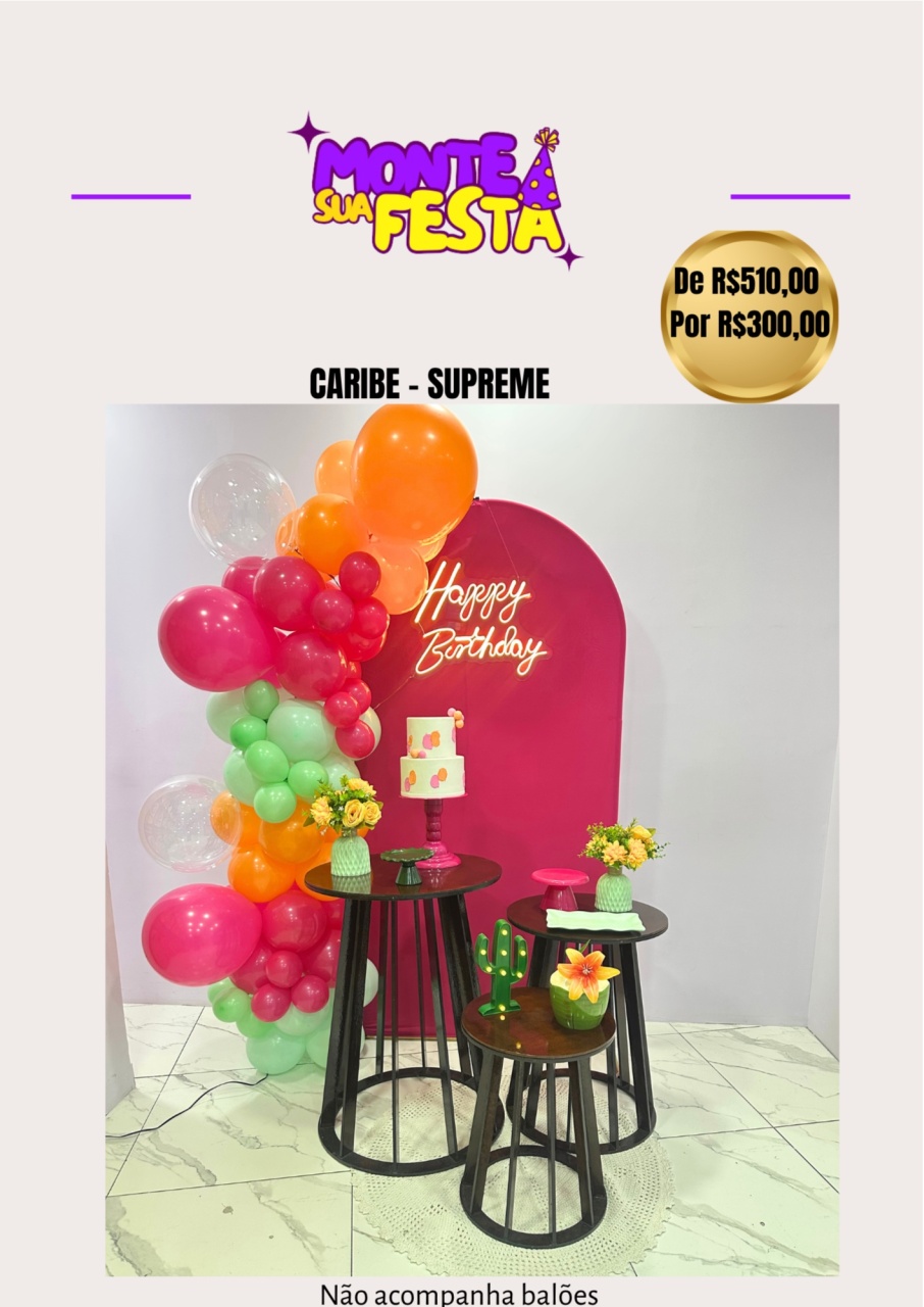 Caribe - Decoração Adulta - Monte sua festa 