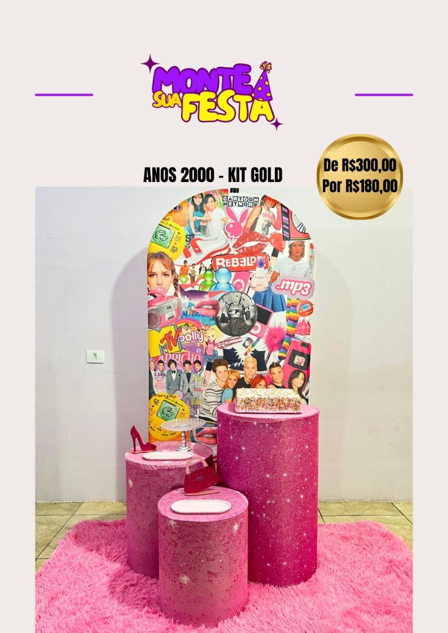 Anos 2000 - Kit Gold - Monte sua festa 