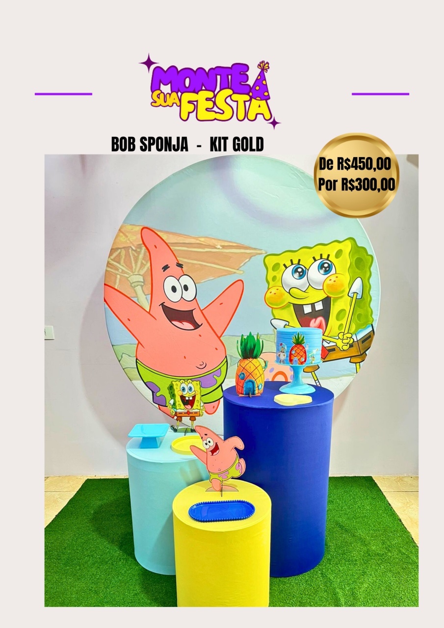 Bob Esponja - Kit Gold - Monte sua festa 