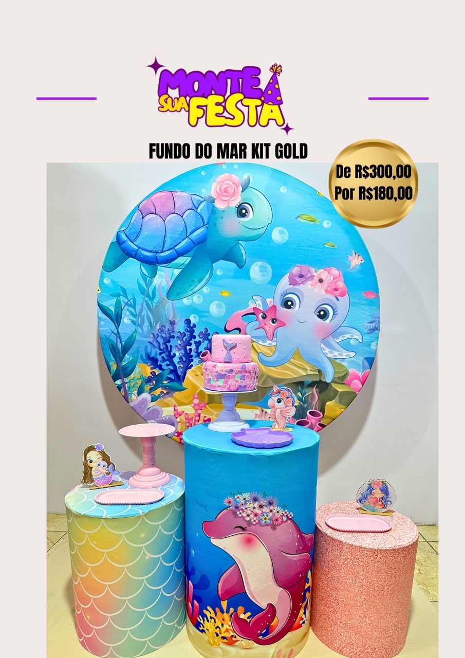 Fundo Do Mar - Kit Gold  - Monte sua festa 