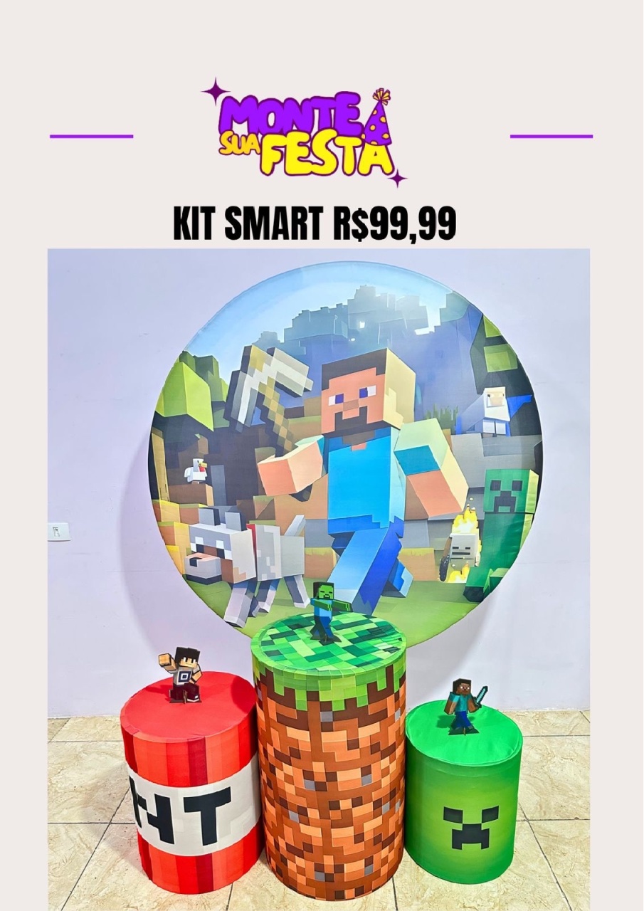 Minecraft  - Kit Smart  - Monte sua festa 