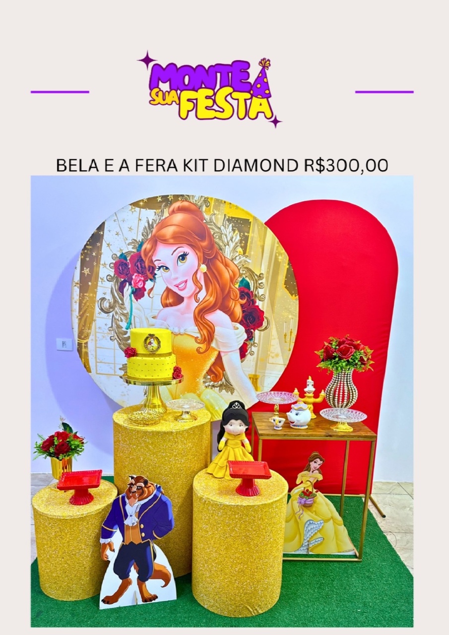 Bela E A Fera - Kit Diamond  - Monte sua festa 