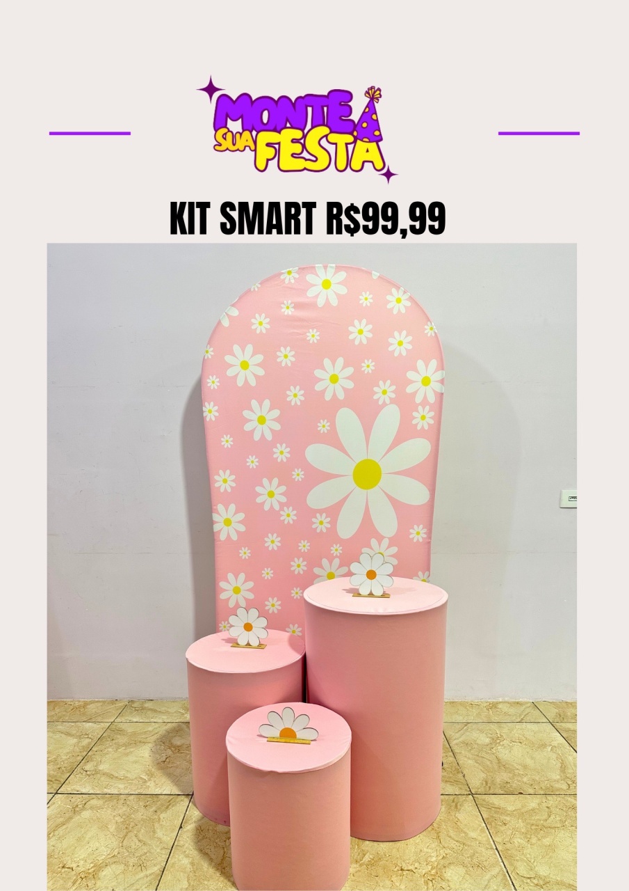 Margaridas Rosa - Kit Smart  - Monte sua festa 