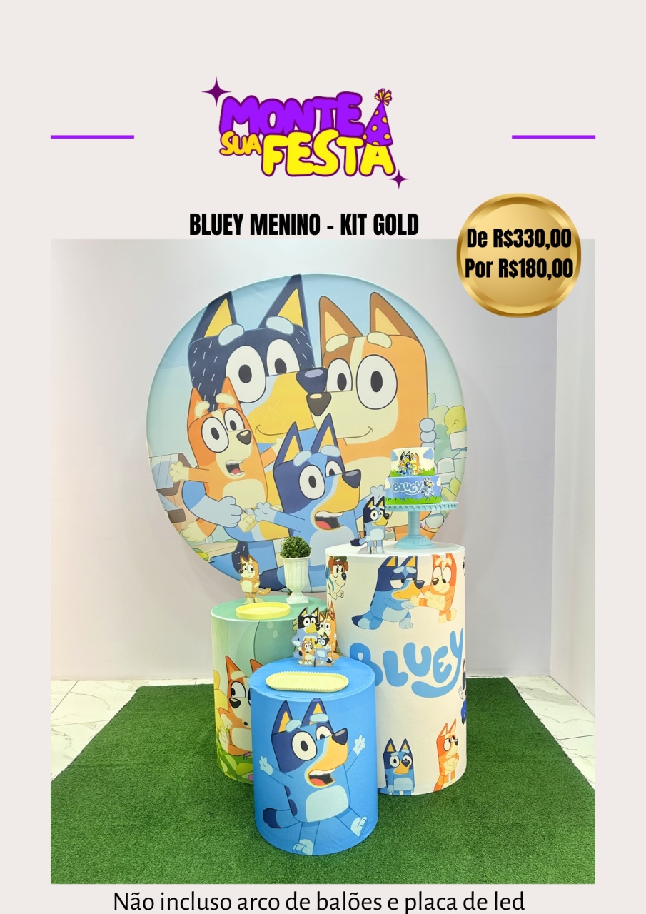 Bluey Menino - Kit Gold - Monte sua festa 