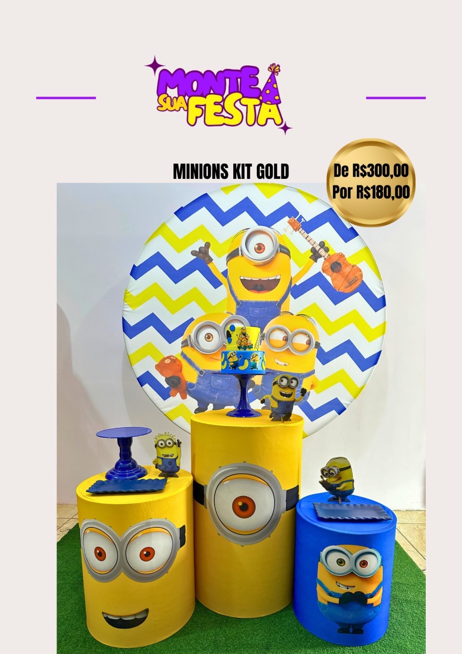 Minions - Kit Gold  - Monte sua festa 