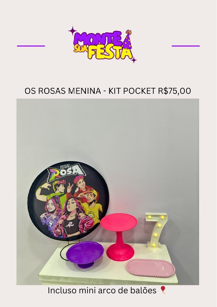 Os Rosa - Kit Pocket Feminino - Monte sua festa 