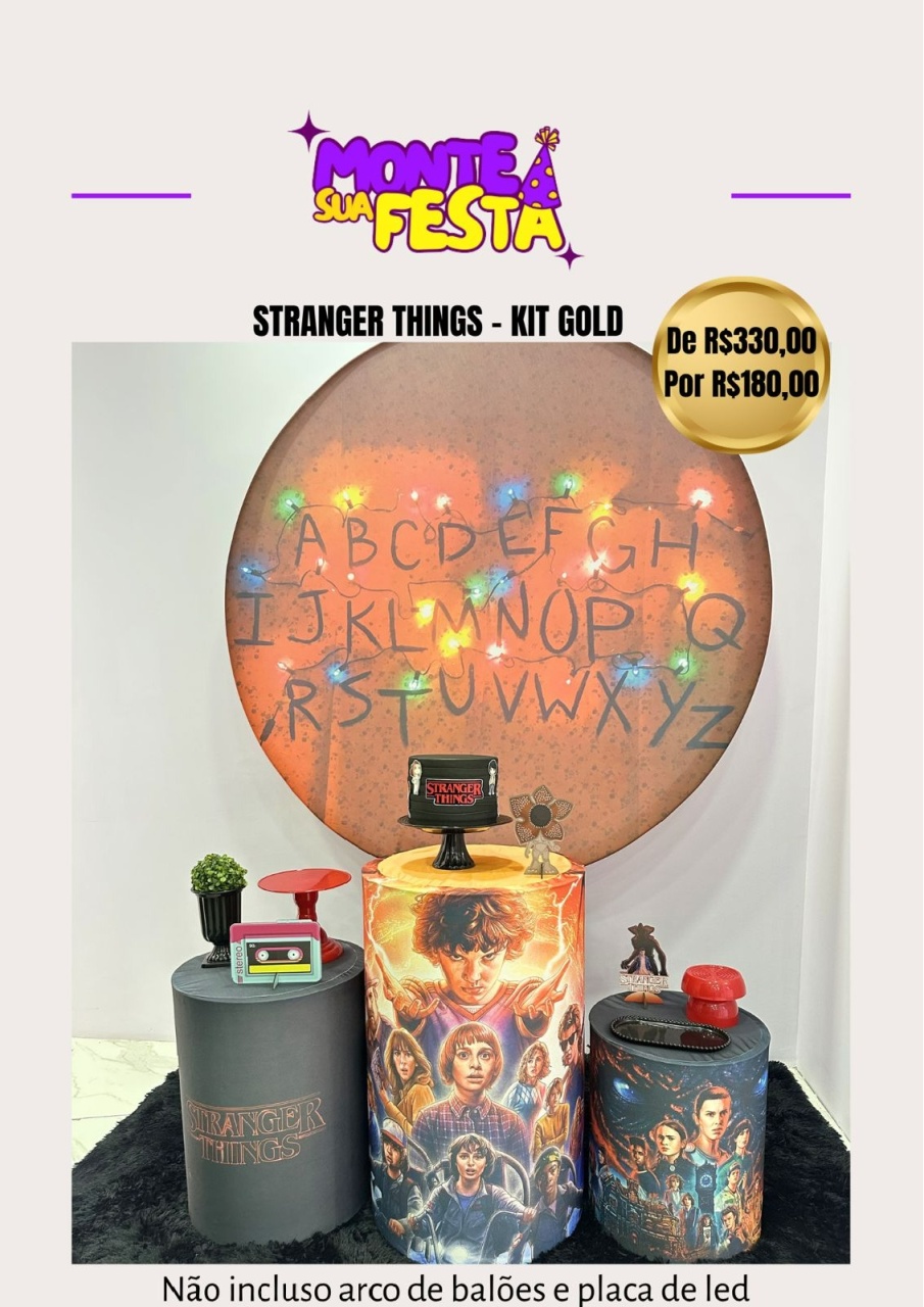 Stranger Things - Kit Gold - Monte sua festa 