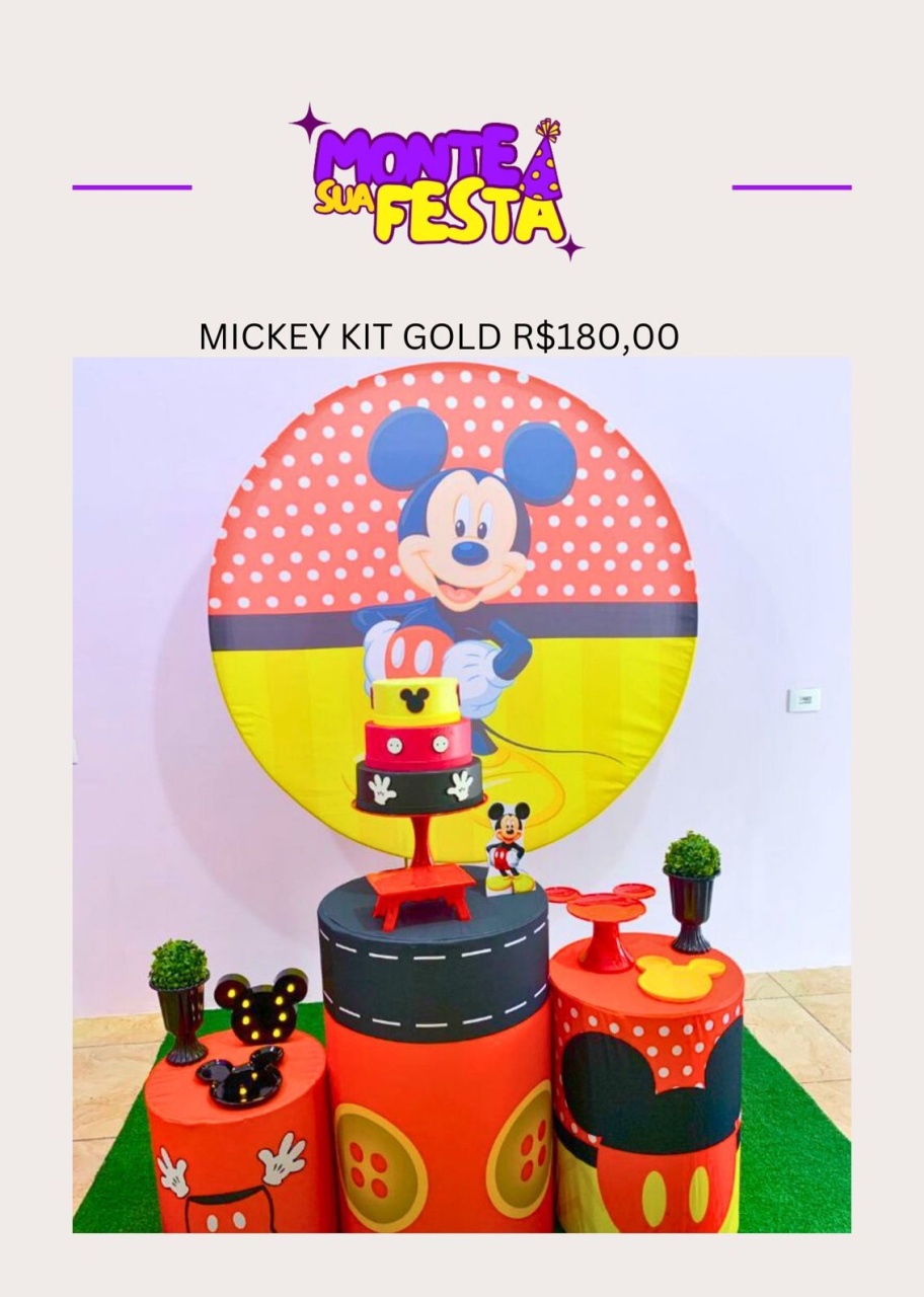 Mickey - Kit Gold - Monte sua festa 