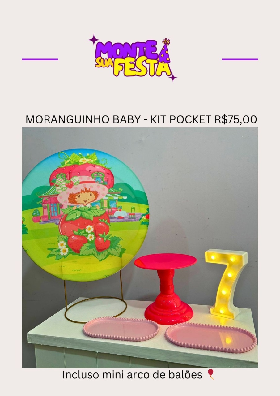 Moranguinho Baby - Kit Pocket  - Monte sua festa 