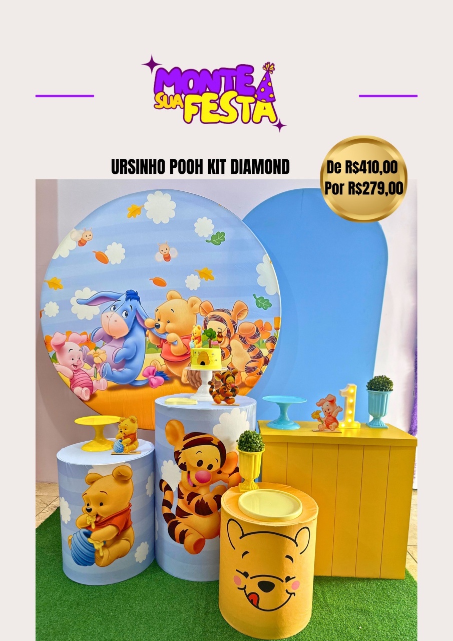 Ursinho Pooh - Kit Diamond  - Monte sua festa 