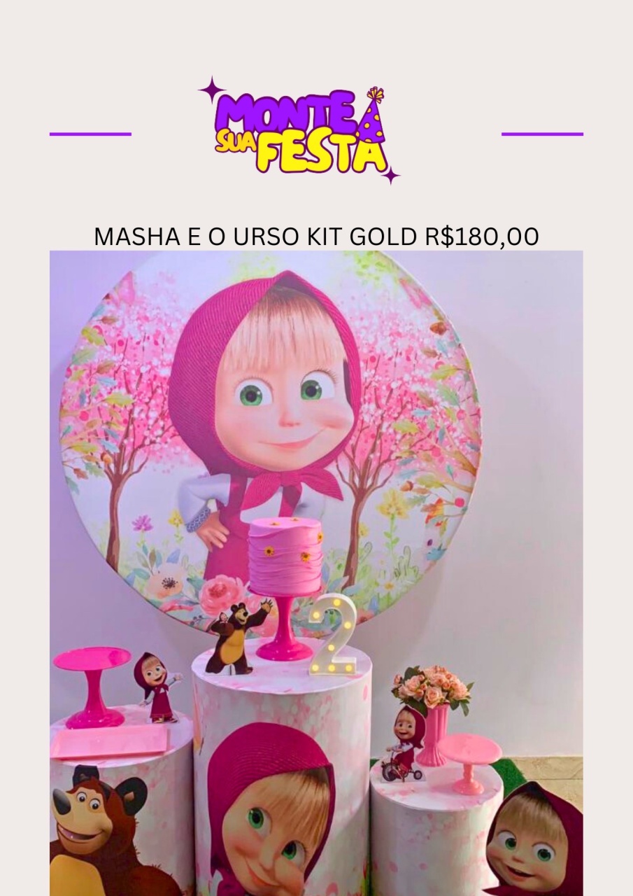 Masha E O Urso - Kit Gold  - Monte sua festa 
