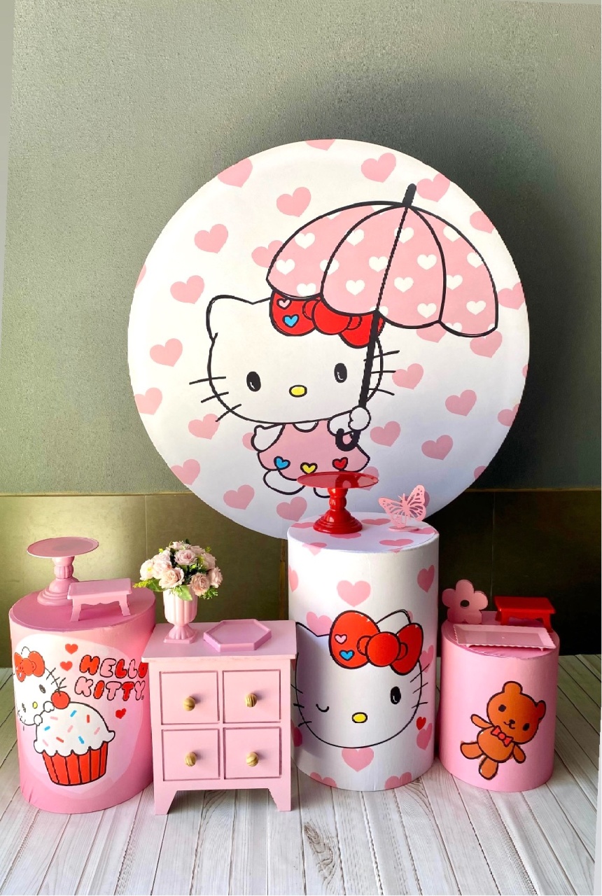 Kit Premium Hello Kitty Criado (Tapete Não Incluso)  - encantopegueemonte