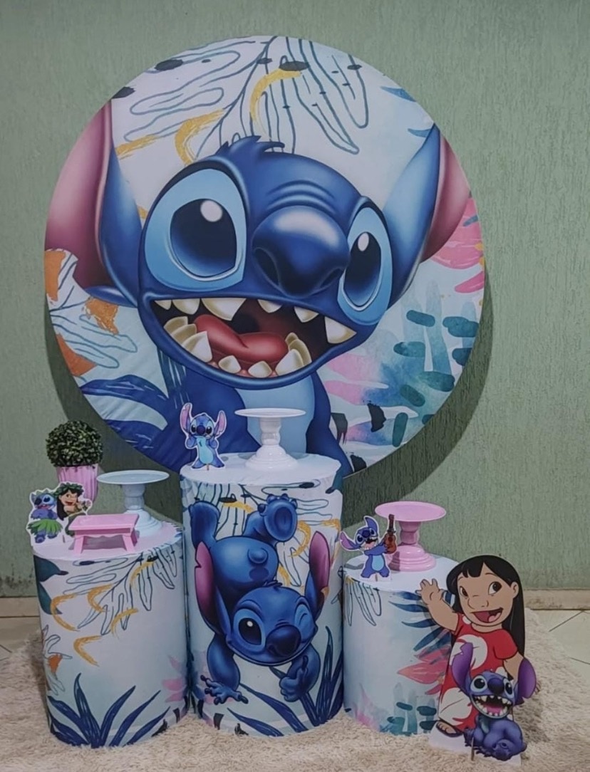 Kit Básico Lilo E Stitch Azul Escuro (Tapete Não Incluso) - encantopegueemonte