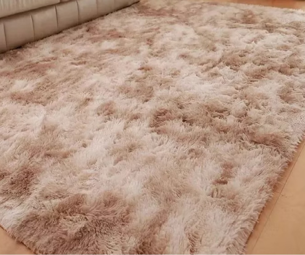 ￼Tapete Peludo 2 X 1,5 Bege Mesclado - encantopegueemonte