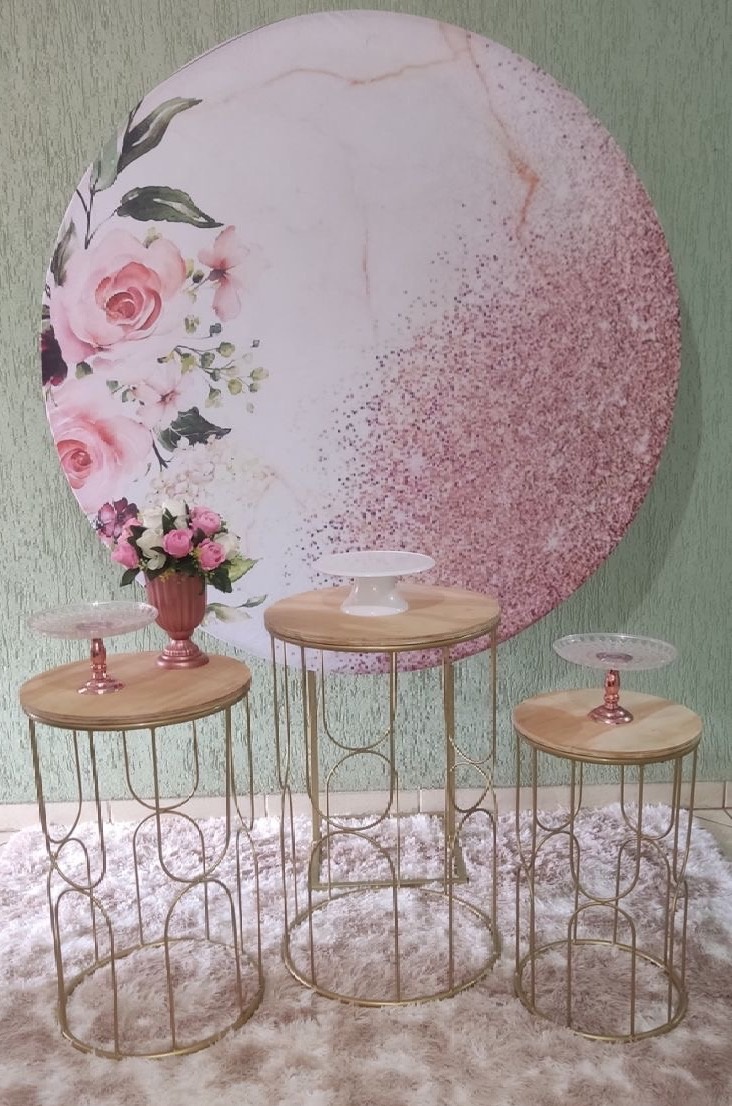 Kit Premiun Floral Gliter Rose ( Tapete Não Incluso) - encantopegueemonte