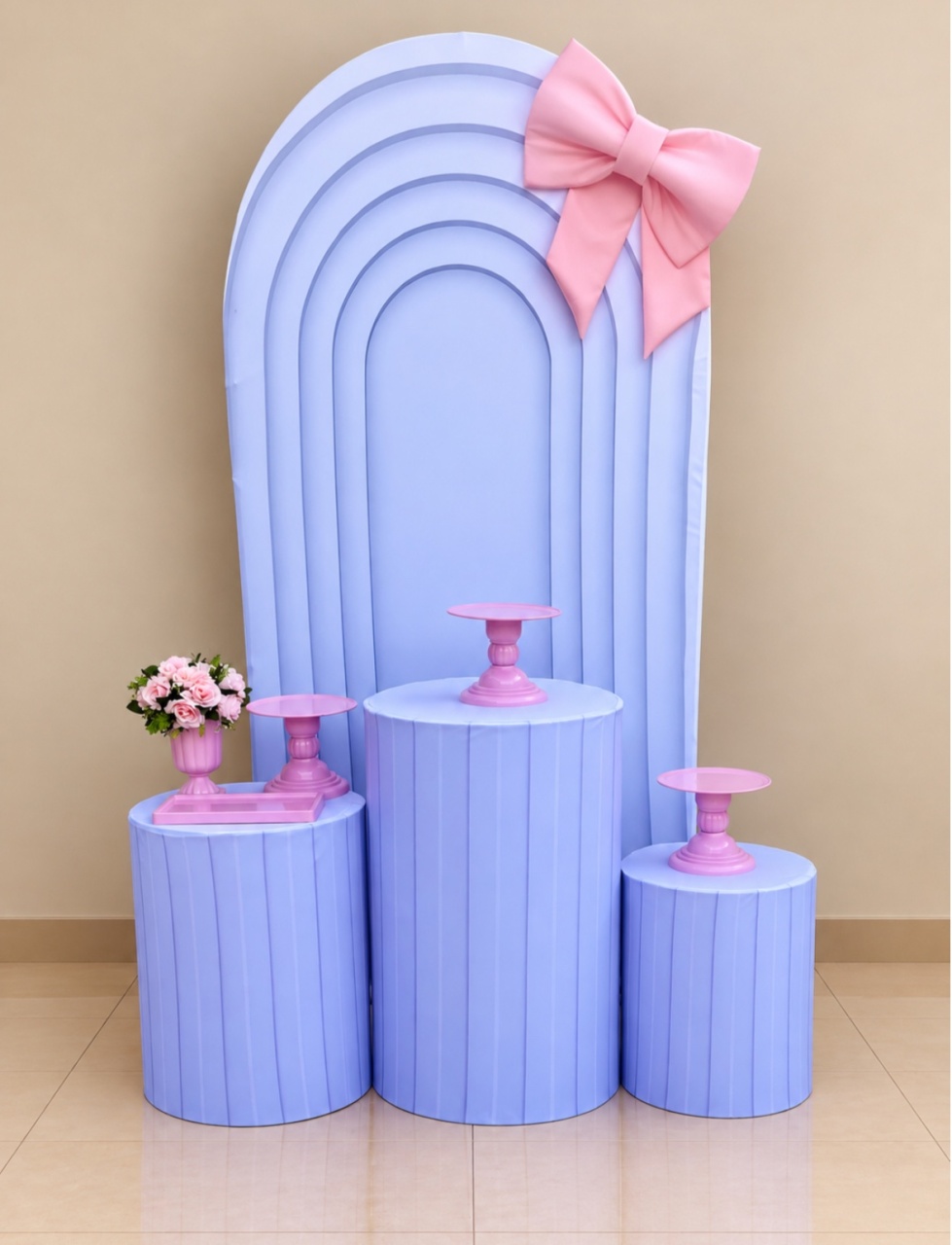 , Kit Básico Laço Rosa Com Capa Ripadas - encantopegueemonte