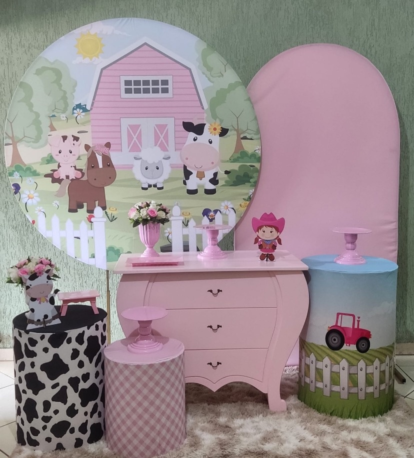 Kit Luxo Fazendinha Rosa  - encantopegueemonte