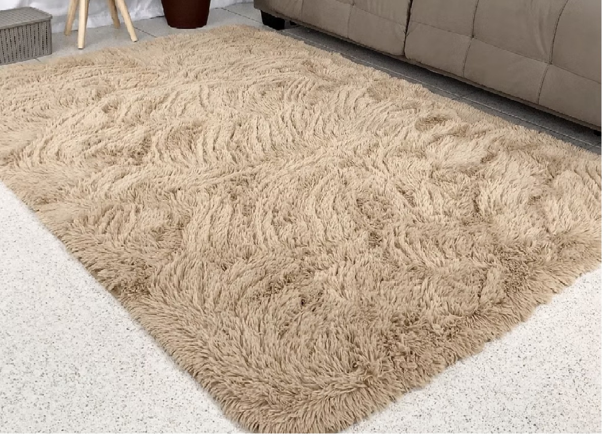 ￼Tapete Peludo 2 X 1,5 Bege Claro - encantopegueemonte
