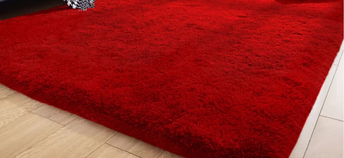 ￼Tapete Peludo 2 X 1,5 Vermelho - encantopegueemonte