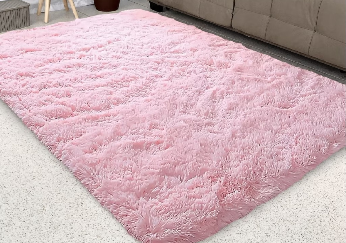￼Tapete Peludo 2 X 1,5 Rosa Claro - encantopegueemonte
