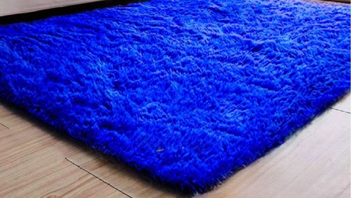 ￼Tapete Peludo 2 X 1,5 Azul Royal - encantopegueemonte