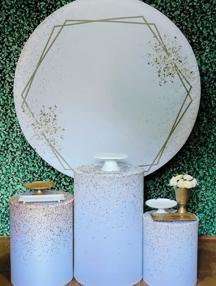 Kit Básico Branco Com Gliter Dourado - encantopegueemonte