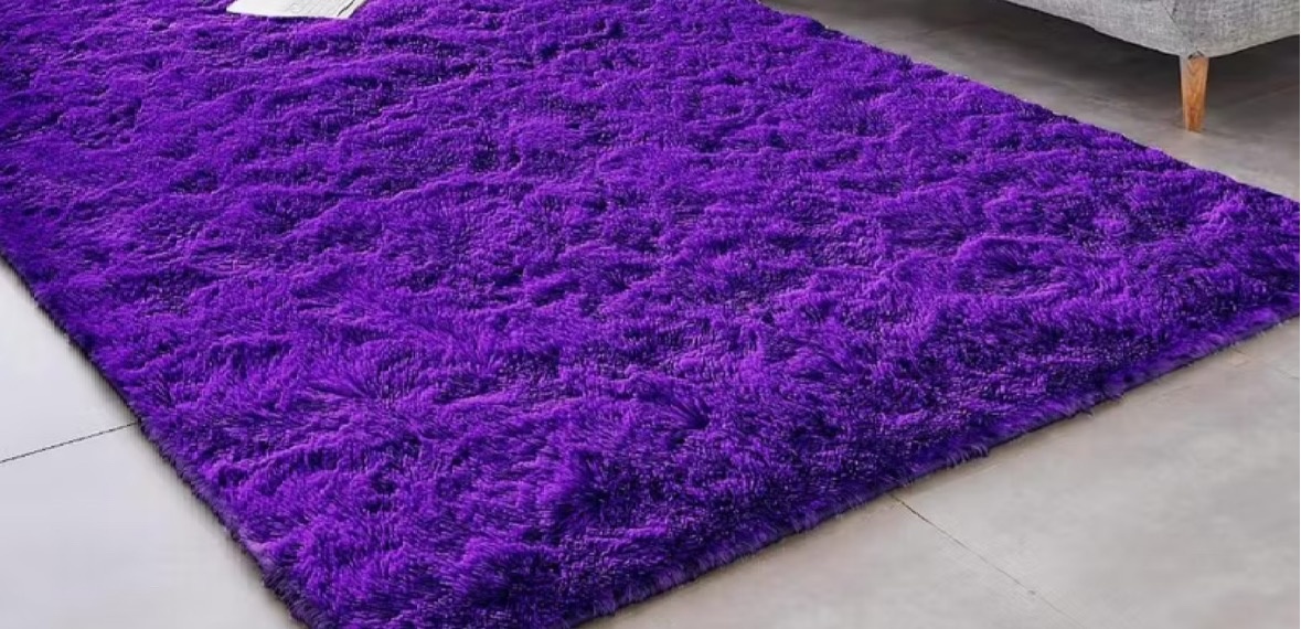 ￼Tapete Peludo 2 X 1,5 Roxo - encantopegueemonte