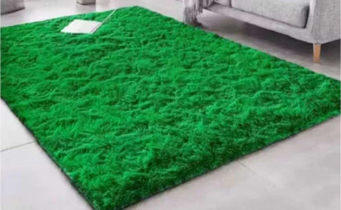 ￼Tapete Peludo 2 X 1,5 Verde Bandeira  - encantopegueemonte