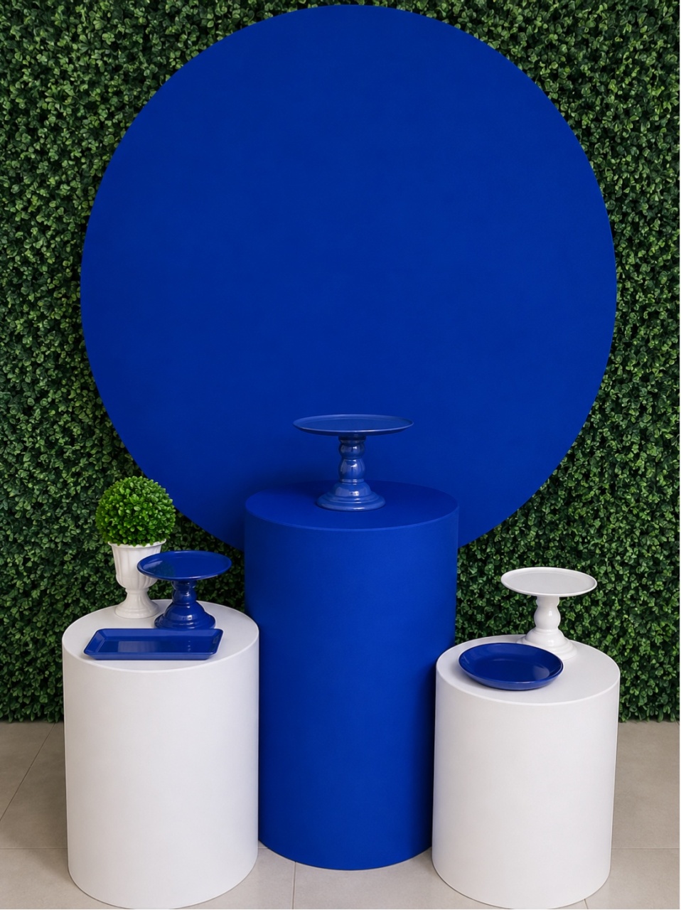 Kit Básico Azul Royal Com Branco (Tapete Não Incluso) - encantopegueemonte