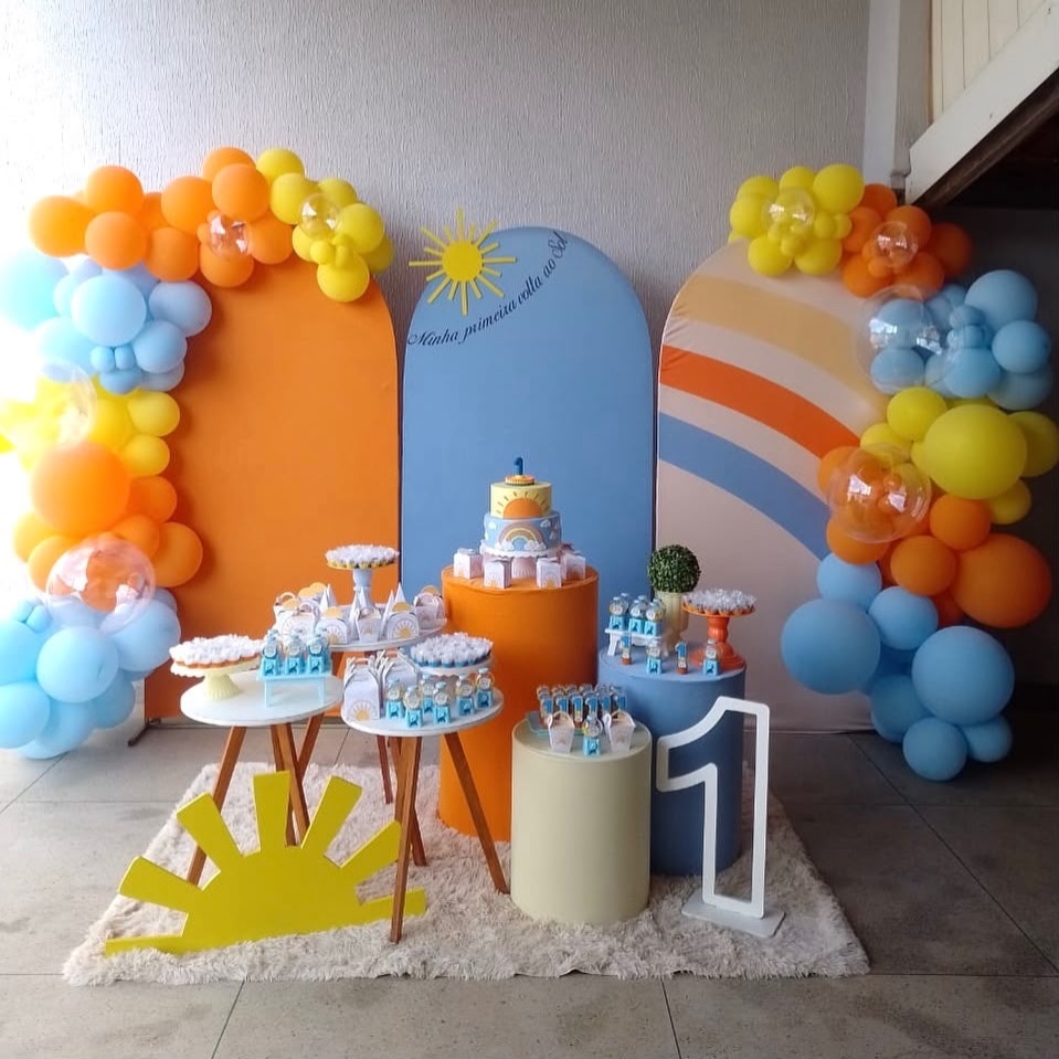 Kit Luxo Meu Raio de Sol / Minha Primeira Volta Ao Sol ( Balão Não Incluso) - encantopegueemonte