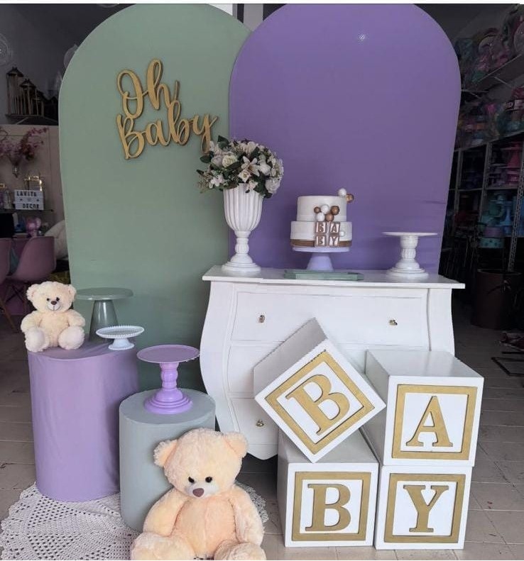 Chá de Bebe Lilas E Verde - Lavita Sonho De Menina 
