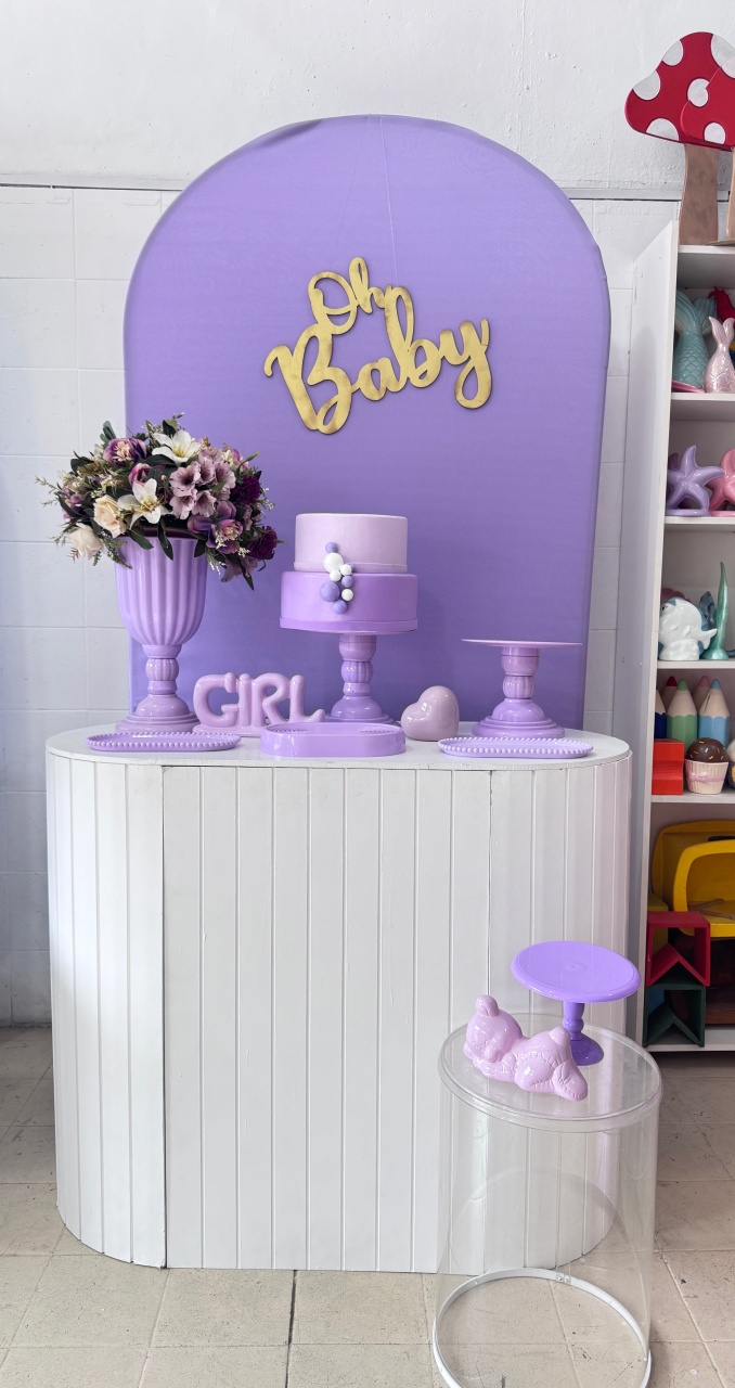 Chá de Bebe Queridinho Baby Lilás  - Lavita Sonho De Menina 