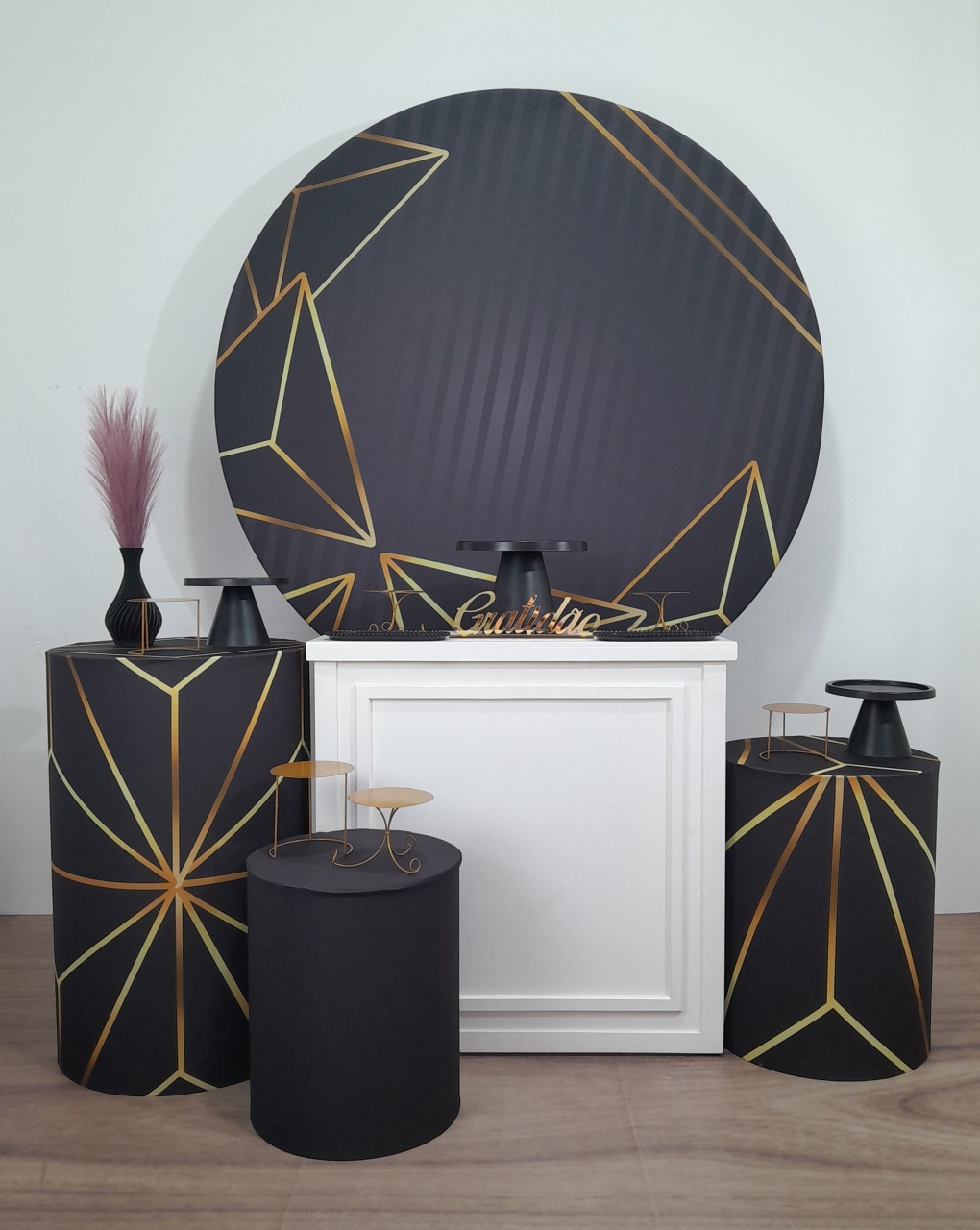 Kit Cinza Com Dourado (16) - Topfesta 