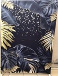 Folhagem Costela de Adao Preto E Dourado Painel Retangular 220X150Cm - imagem 1