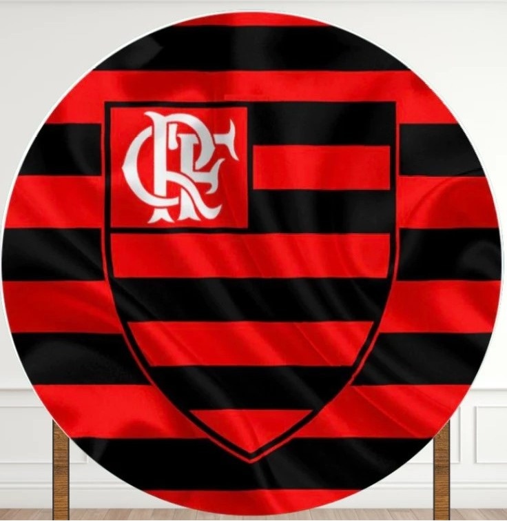 Futebol Flamengo Escudo 01/02 Vermelho E Preto Painel Redondo 150Cm - FOCUSEVENTOSJATAI