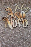 Ano Novo Feliz Glitter Dourado Retangular 220X150Cm - Fundo Verde Azeitona - imagem 1