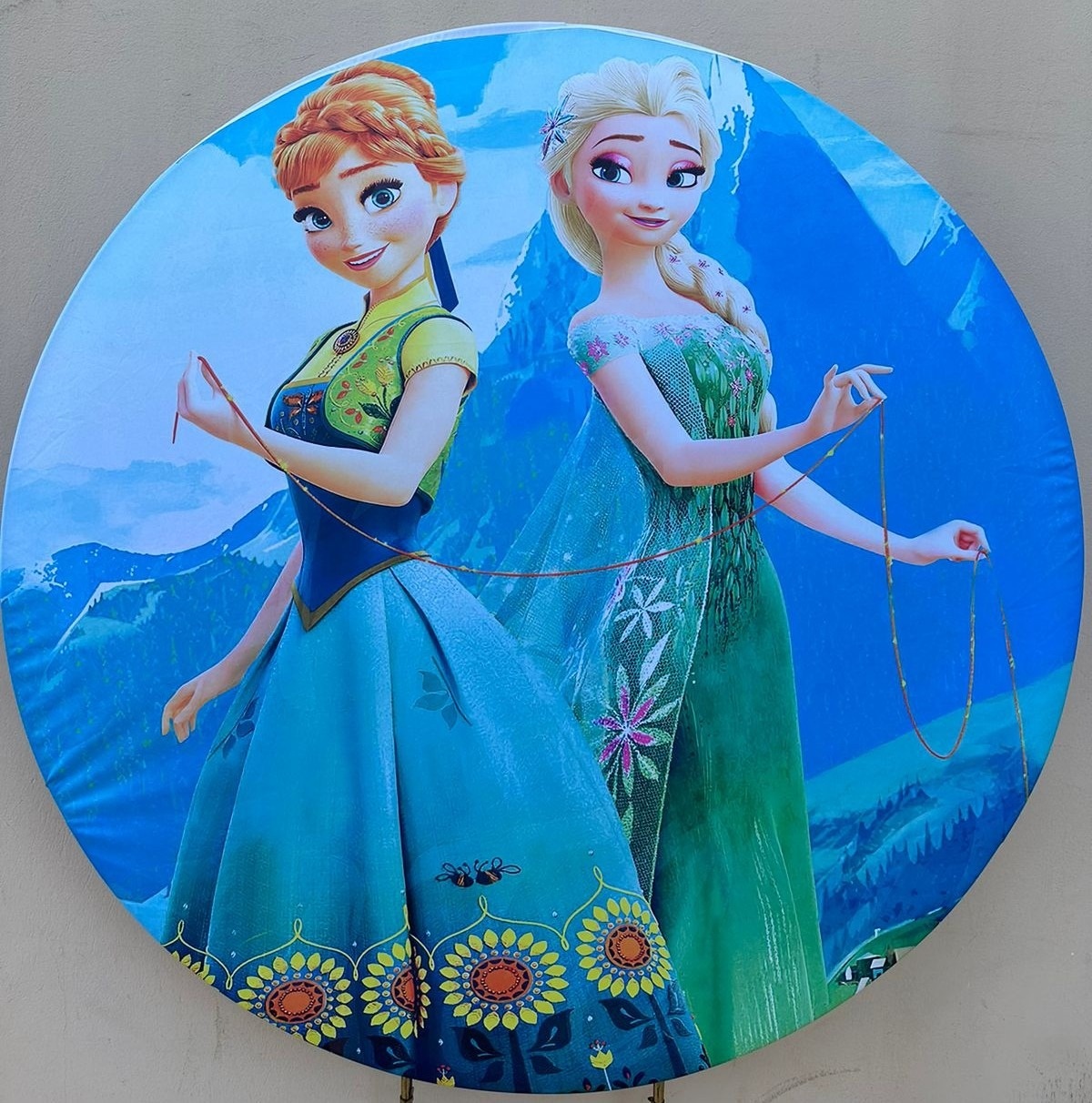 Frozen Verde Febre Congelante Verde Painel Redondo 150Cm - FOCUSEVENTOSJATAI