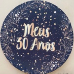 30 Anos Floral Dourado Glitter -  Painel Redondo 150Cms - imagem 1