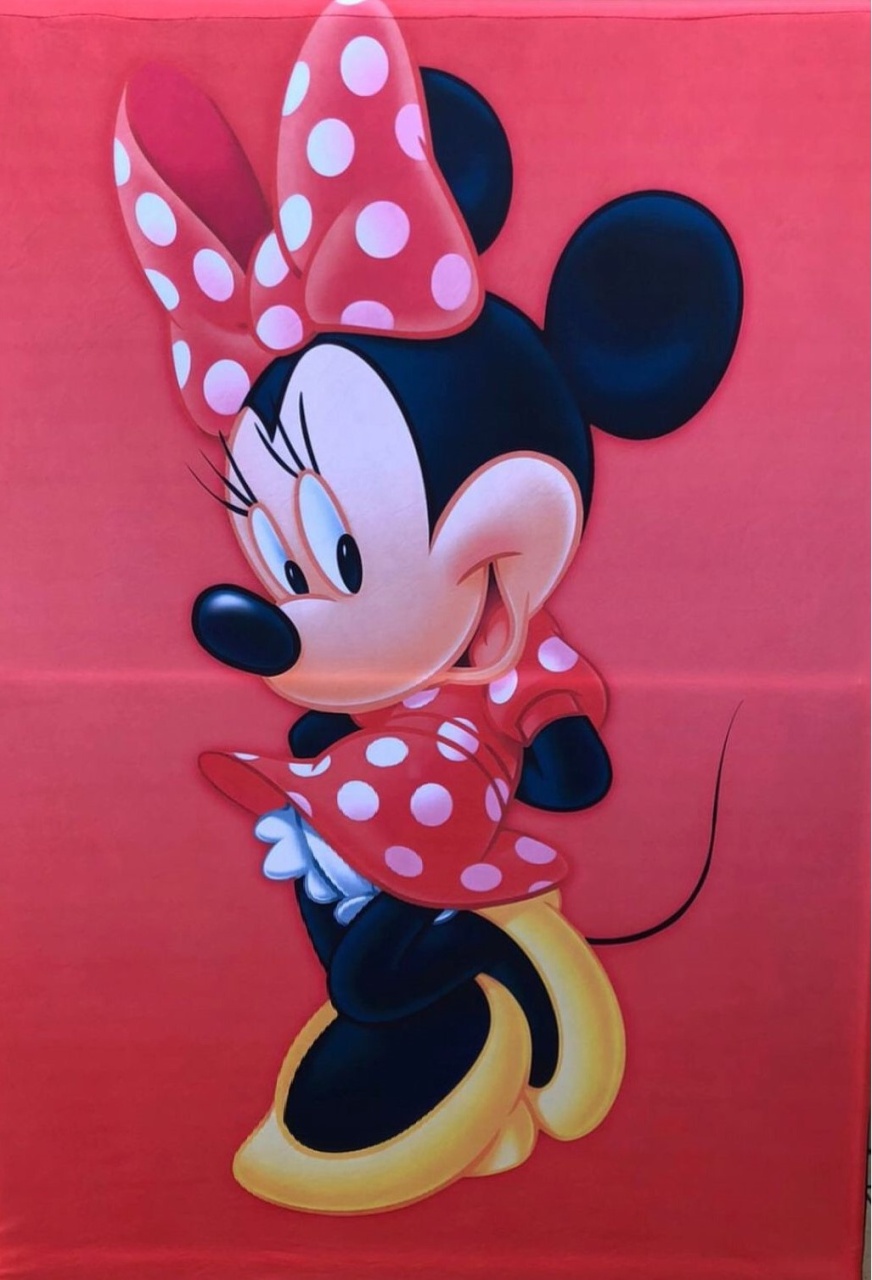 Minie Vermelha  Fundo Preto Liso Painel Retangular 220X150Cm - FOCUSEVENTOSJATAI