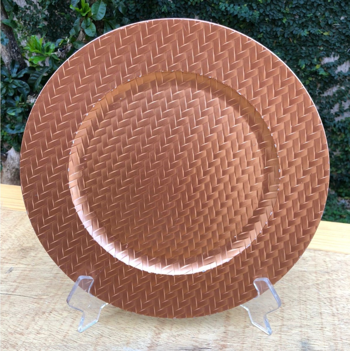 Sousplat Cobre Trançado Redondo 33Cm - FOCUSEVENTOSJATAI