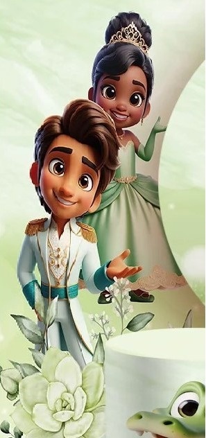 Princesa E O Sapo 3D Tiana Naveen Painel Retangular 220X150Cm - FOCUSEVENTOSJATAI