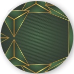 Geometrico Verde E Dourado Painel Redondo 150Cms - imagem 1